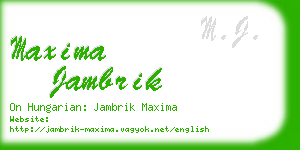 maxima jambrik business card